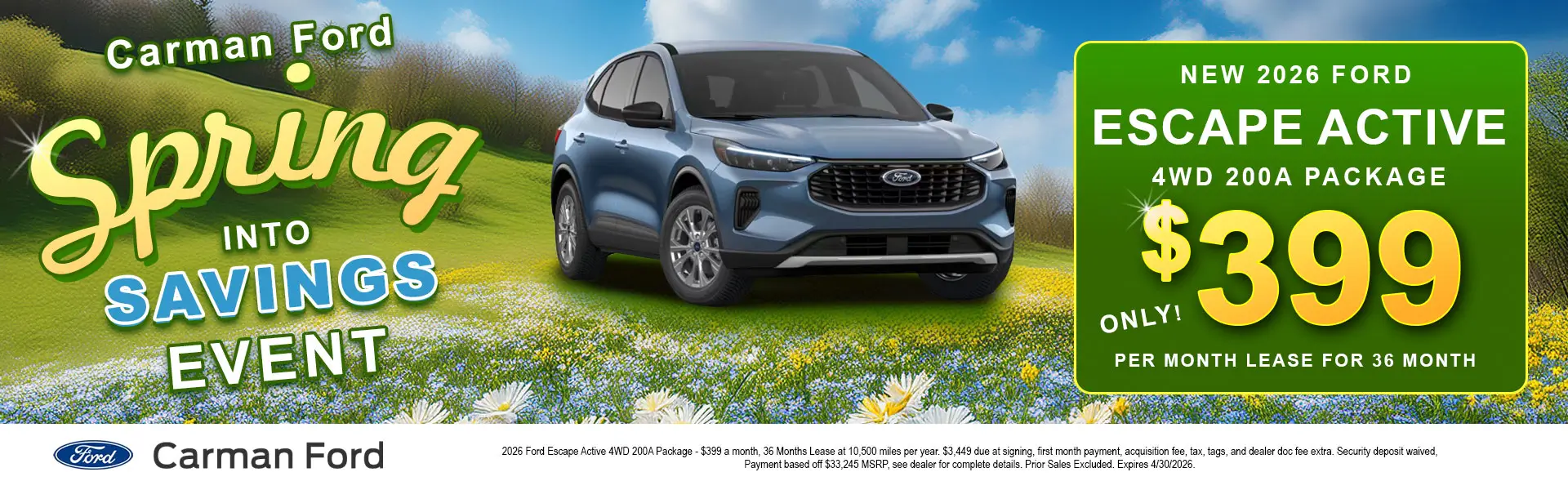 Special offer on    New 2025 Ford Escape Active 4WD 200A Package